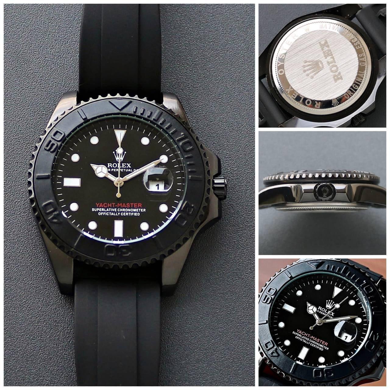Rolex watch-Master Automatic Black Dial ,Black Rubber Strap Unisex Watch